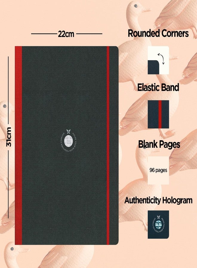 flexbook Sketchbook Red | Large A4 | 22x31cm | 96 pages | 170gsm Special Quality Munken Paper | Special Black Art Paper Cover | Elastic Band Closure | FSC Certified - Image 2
